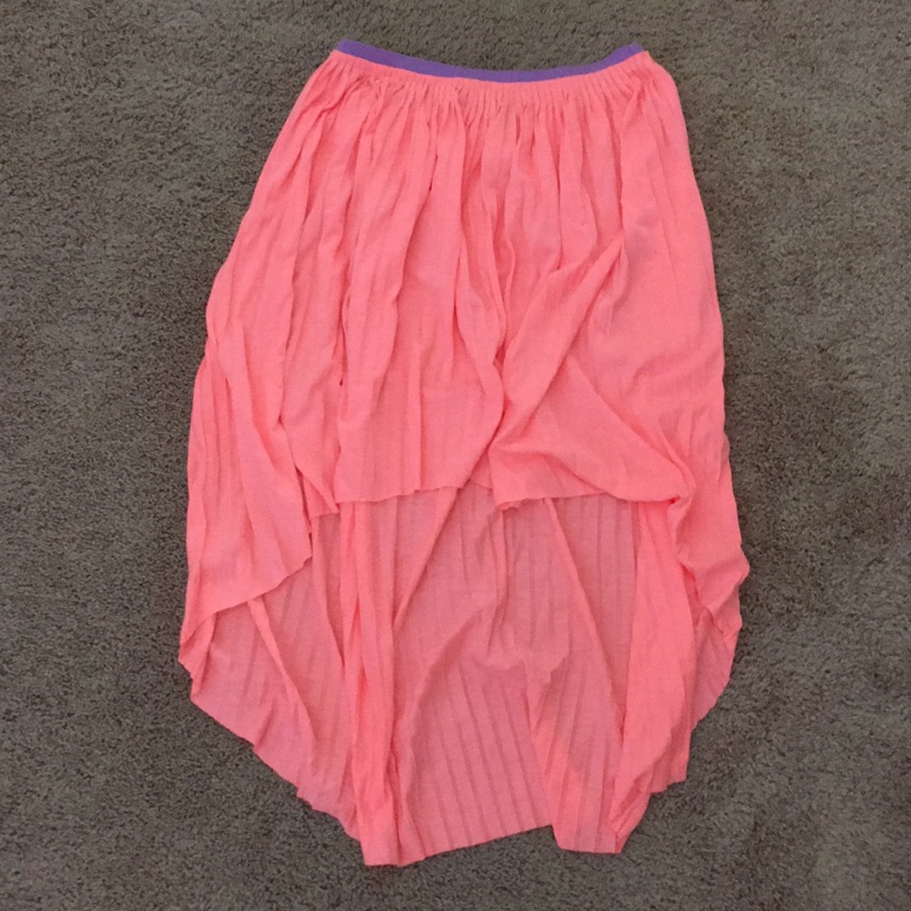 pink high low skirt